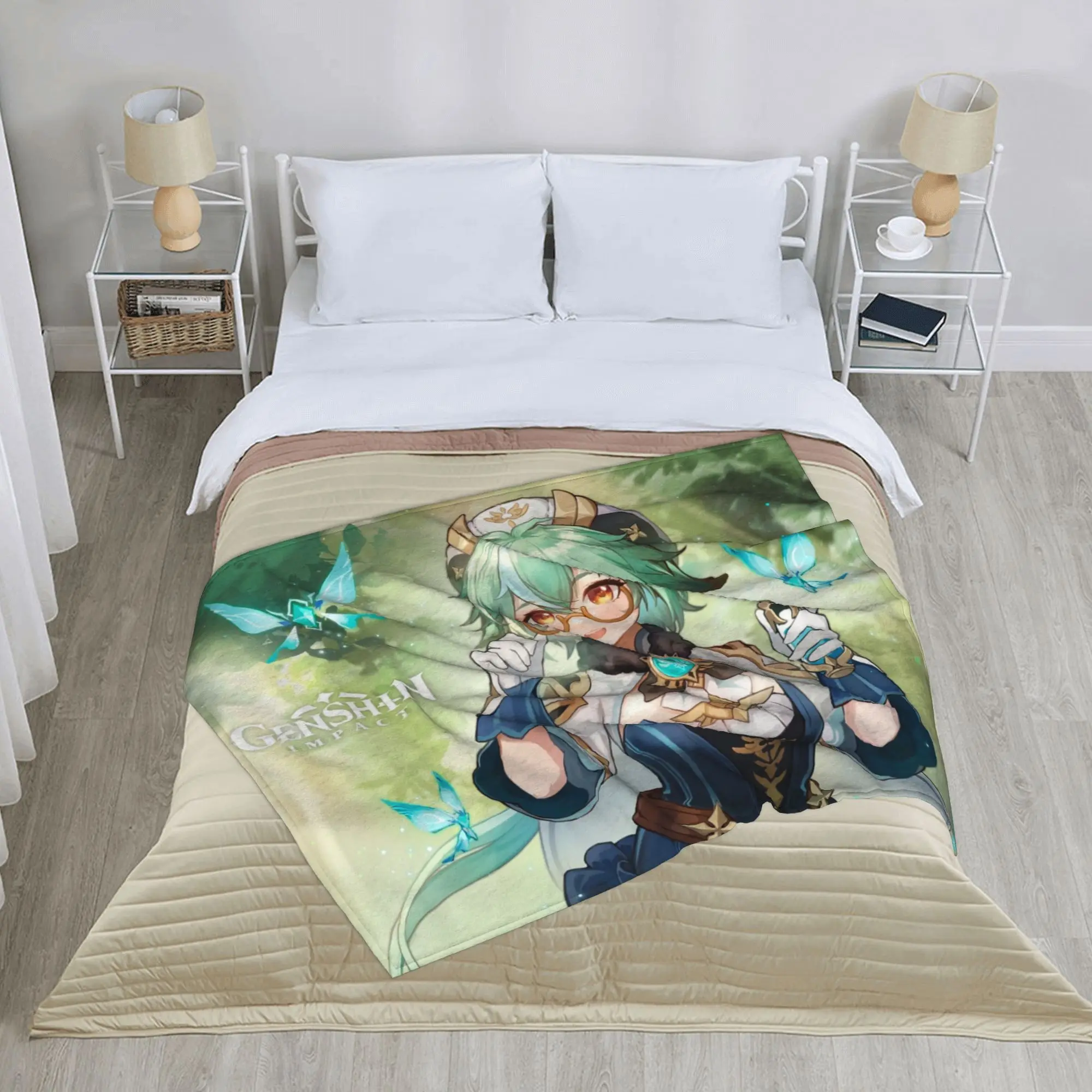 Genshins Impact Sucrose Official Birthday Blankets Fleece  Winter  Lightweight Thin Throw Blankets for Home Bedding Throws