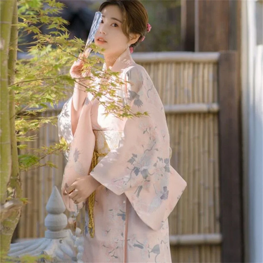 

Kimono Sexy Yukata With Obi Evening Dress Japanese Cosplay Costume Kimono Women Fashion National Trends Woman Japanese