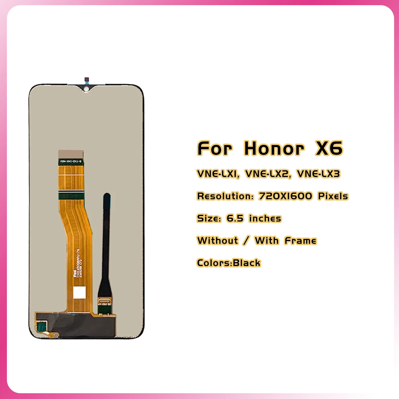 100% Tested 6.5\'\' For Huawei Honor X6 LCD VNE-LX1 Display Touch Screen For HonorX6 LCD VNE-LX2 Frame Digitizer Assembly