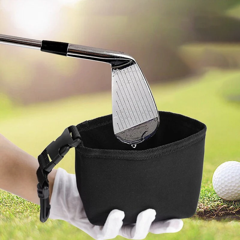 Golf Cleaning Bag Waterproof Liner Detachable Clip Gifts Easy To Carry Club Black Lightweight Compact Microfiber Cloth Portable