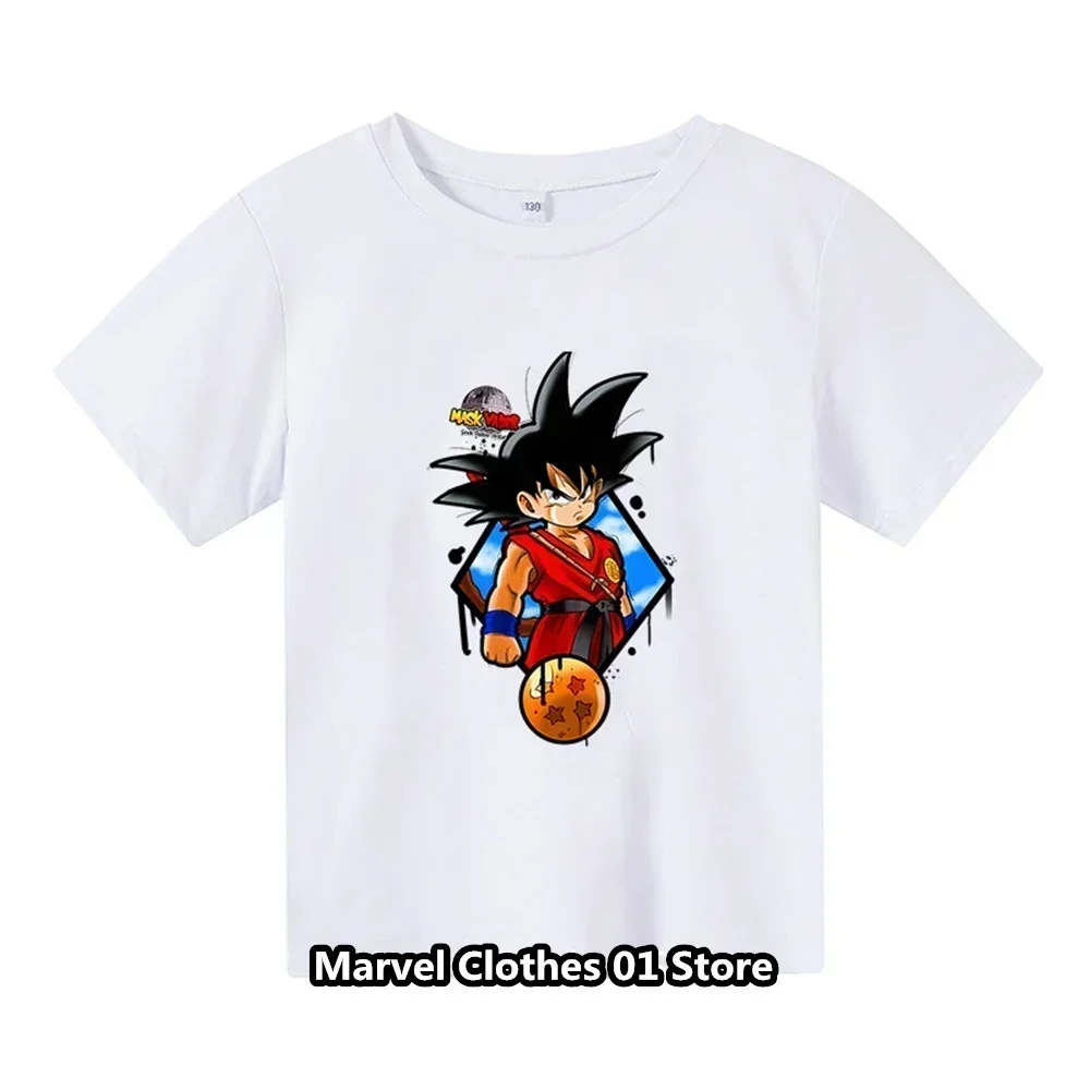 2024 New Goku Tshirt for Kids Japanese Anime Kids T-shirt Goku Graphic Short Sleeve Casual Comfortable Boys Sport Shirts