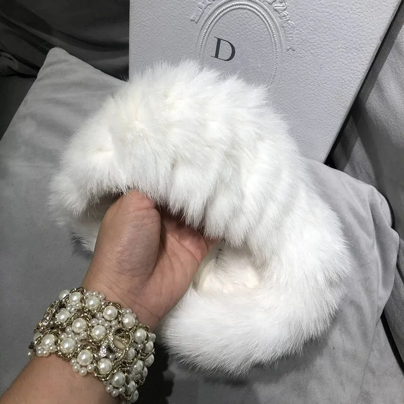 2024 New Winter Real Rabbit Fur Headbands Hat for Women Fur Hat Female Outdoor Thick Furry Warm Beanies Cold-proof Snow Ski Cap