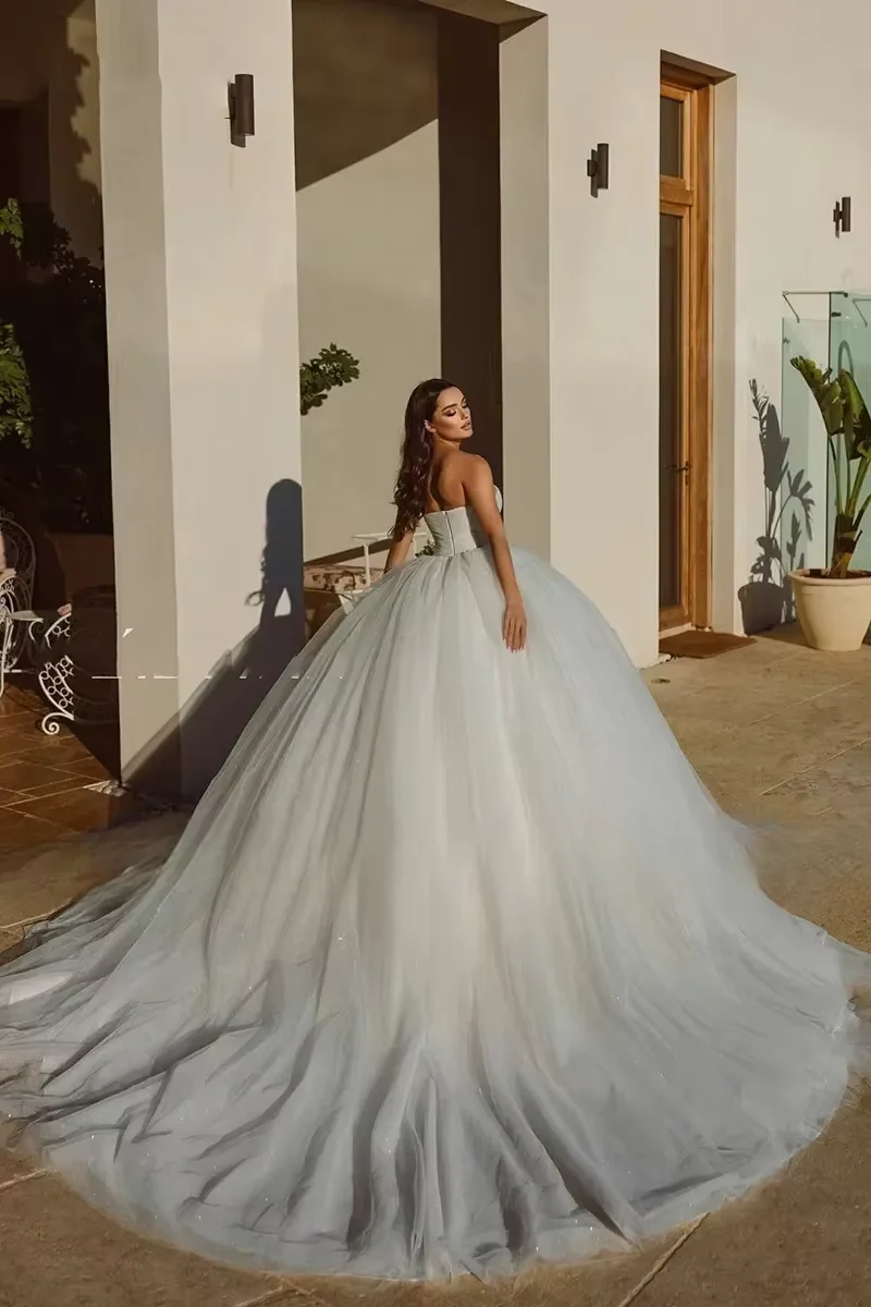 Robe De mariée trapèze personnalisée pour femmes, avec des Appliques, bretelles Spaghetti, princesse