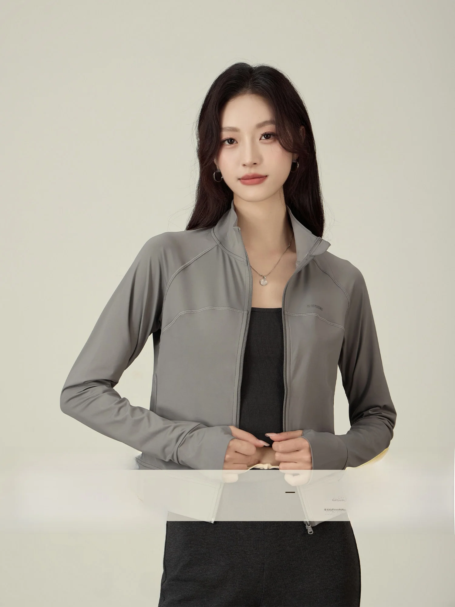 

Обновленная летняя женская верхняя одежда из ледяного шелка с защитой от УФ-излучения UPF50, легкая, модная, приталенная, на молнии, с коротким рукавом