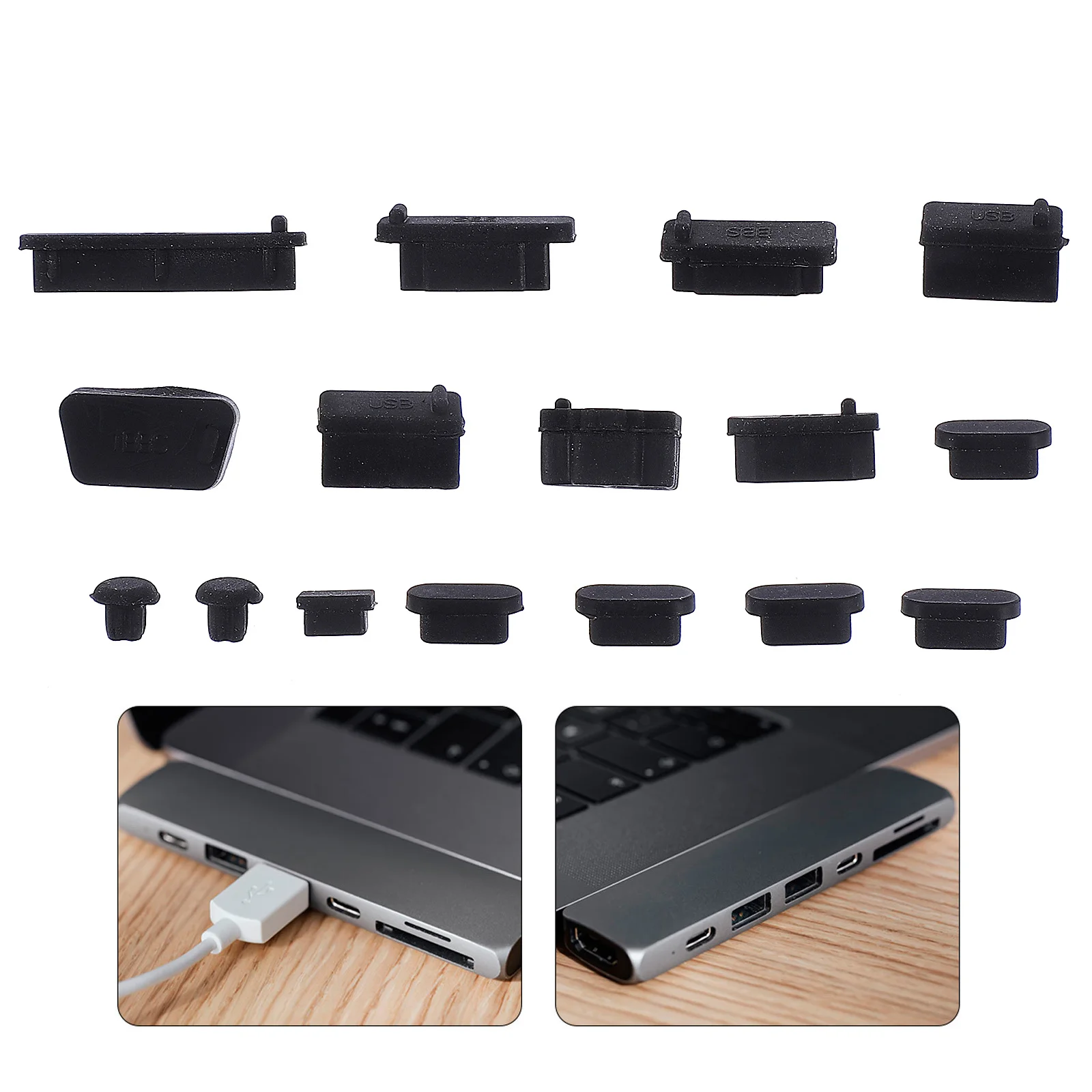 

5Sets Silicone Dust Plugs for Laptop Ports Universal Fit Interface Protector Reusable Non-Toxic High Temperature