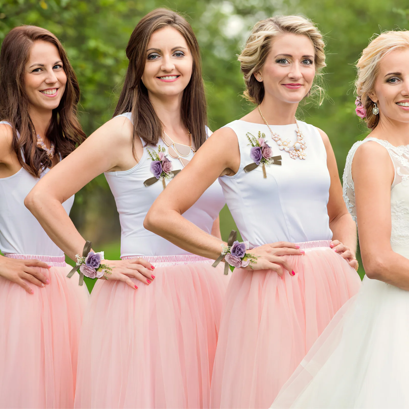 

1Set Corsage Wrist Flower Set Artificial Bridal Bracelet Elegant Wedding Decoration Bridesmaid Fake Flower Accessories