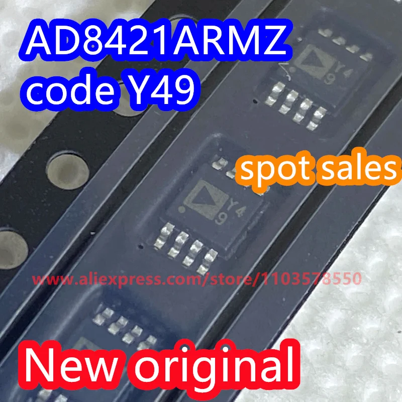 5PCS 100% New original AD8421 AD8421ARMZ code Y49 instrument amplifier chip AD8421ARM package MSOP8