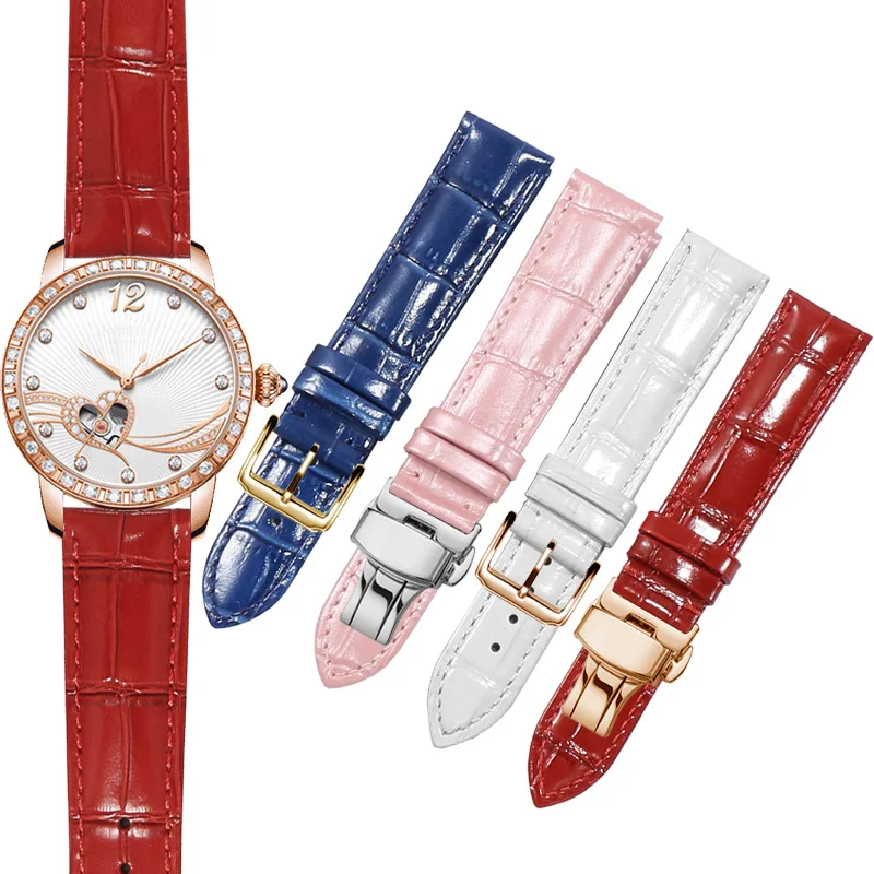 General Brand Flat Interface Cowhide Watches With Women Models 12/14/15/16/17/18/19/20mm.