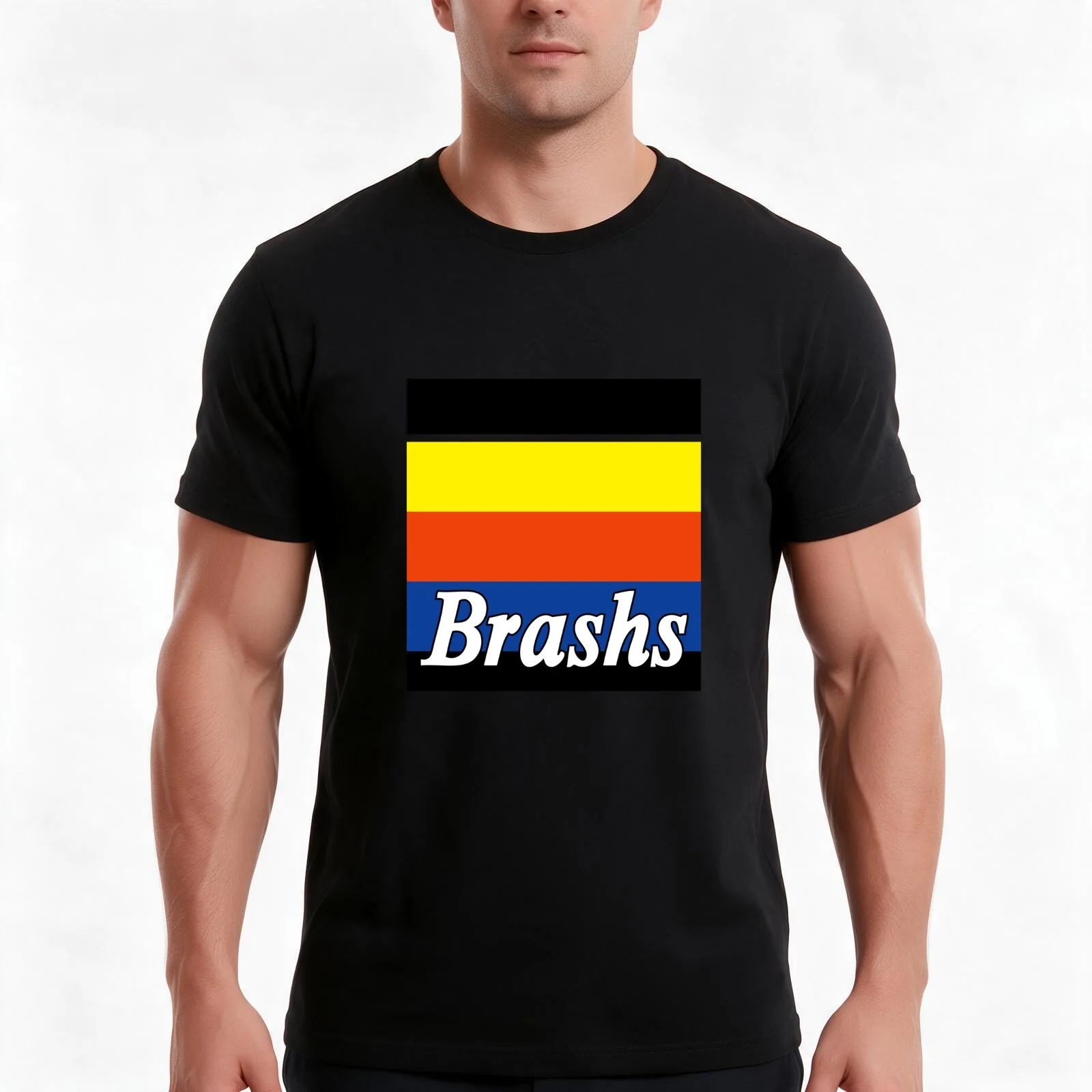 Brashs T-Shirt, Classic Crew Neck Shirt, Breathable Cotton Everyday Tee