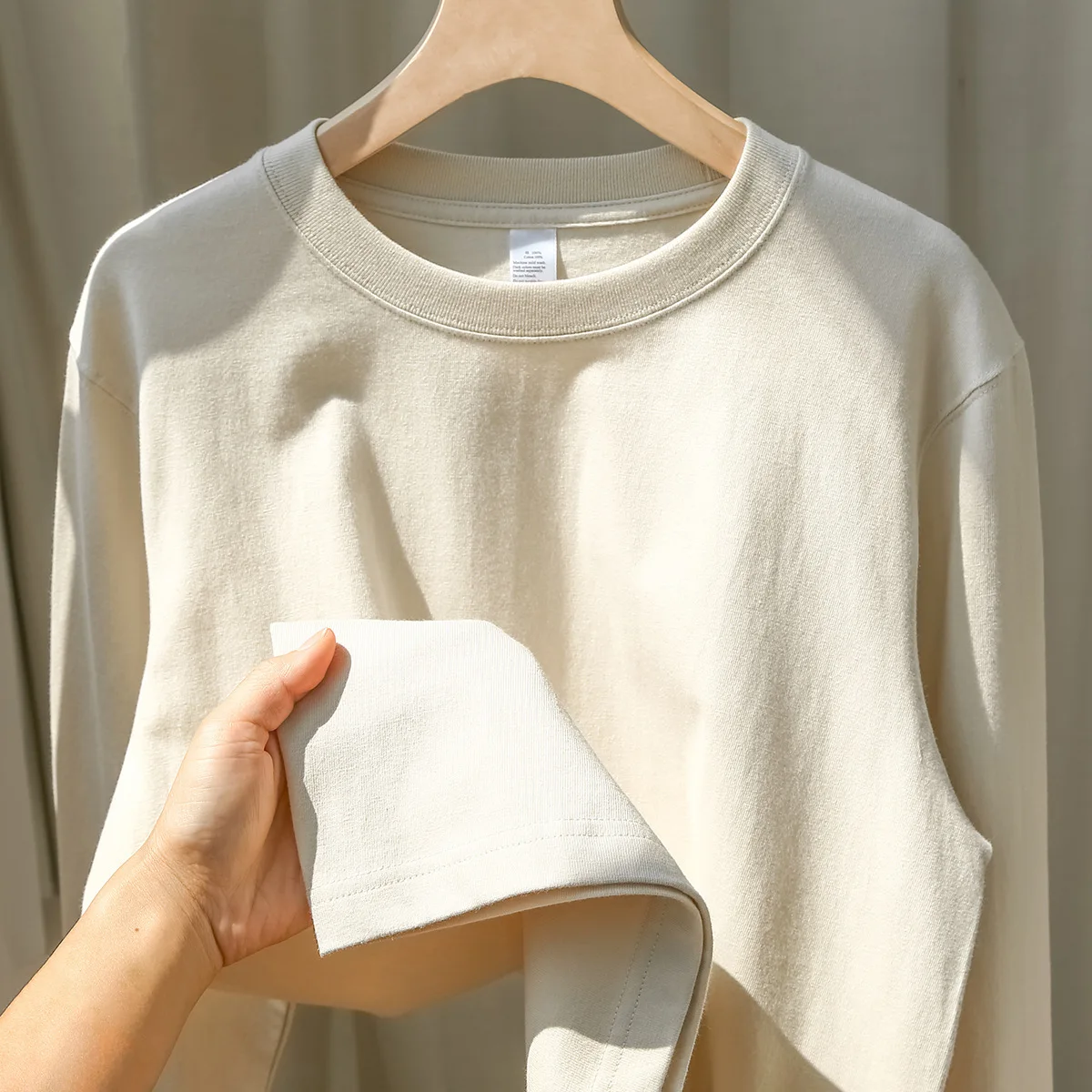 Customize Your Design DTG Printing 500G Heavyweight Cotton Mens T-shirts High Quality Male Loose Casual Long Sleeve Shirts 3XL