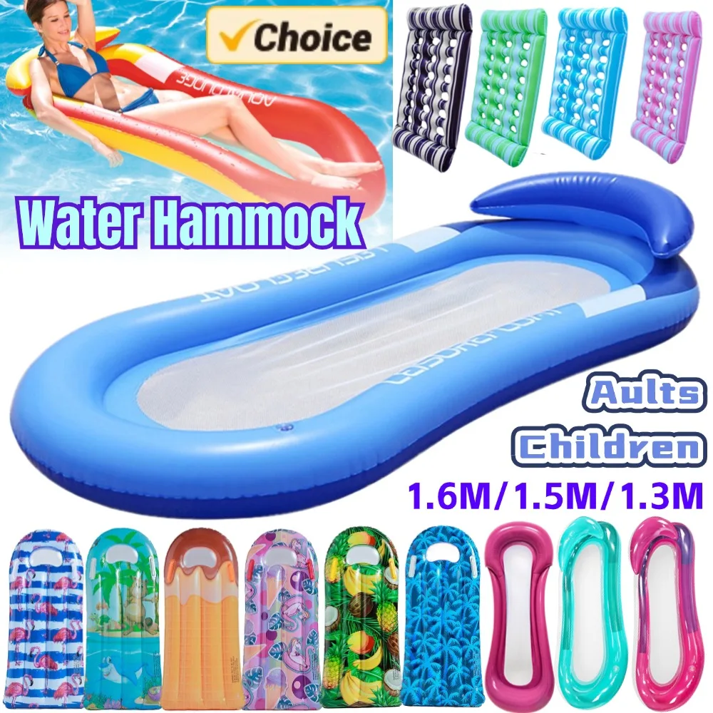 Water Hammock Recliner Inflatable Floating Swimming Pool Mattress Outdoor Kids Adults Water Sleeping Bed Pool Lounge Chair