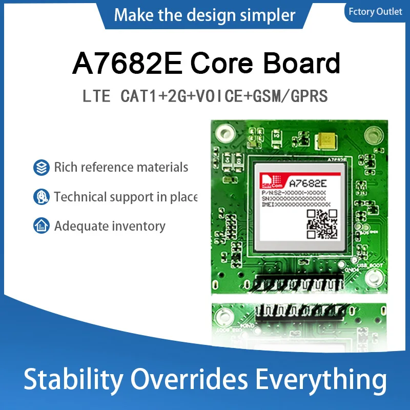 SIMCOM A7682E Core Board LTE CAT1 Module LTE-FDD/GSM/GPRS/EDGE Modem Development kit with antenna for Europe/Middle East/Africa