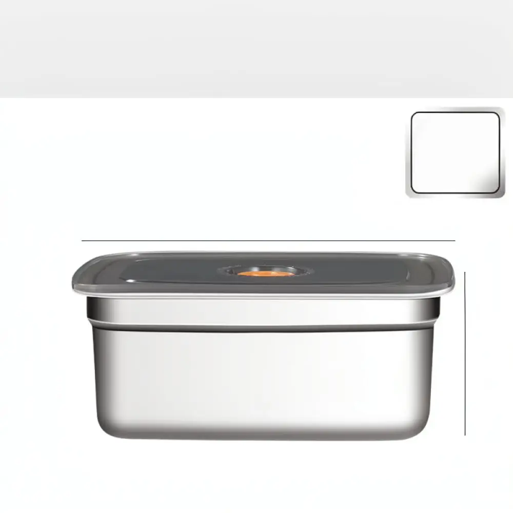 Premium Food Storage Box Stainless Steel Container With Lid Stackable Kitchen Tray For Refrigerator Organization