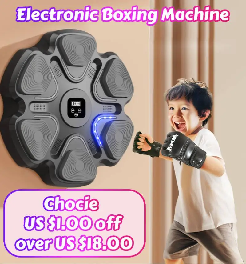 

Умная музыкальная боксерская машина со светодиодной подсветкой, настенная мишень, мешок с песком, регулируемая скорость для мужчин, женщин, детей, боксерская Спортивная реакция ловкости