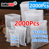 2000-100Pcs Disposable Tea Filter Bags Mesh Sealing Infuser Teabags Empty Bags for Herb Loose Tea Filter Coffee Kitchen
