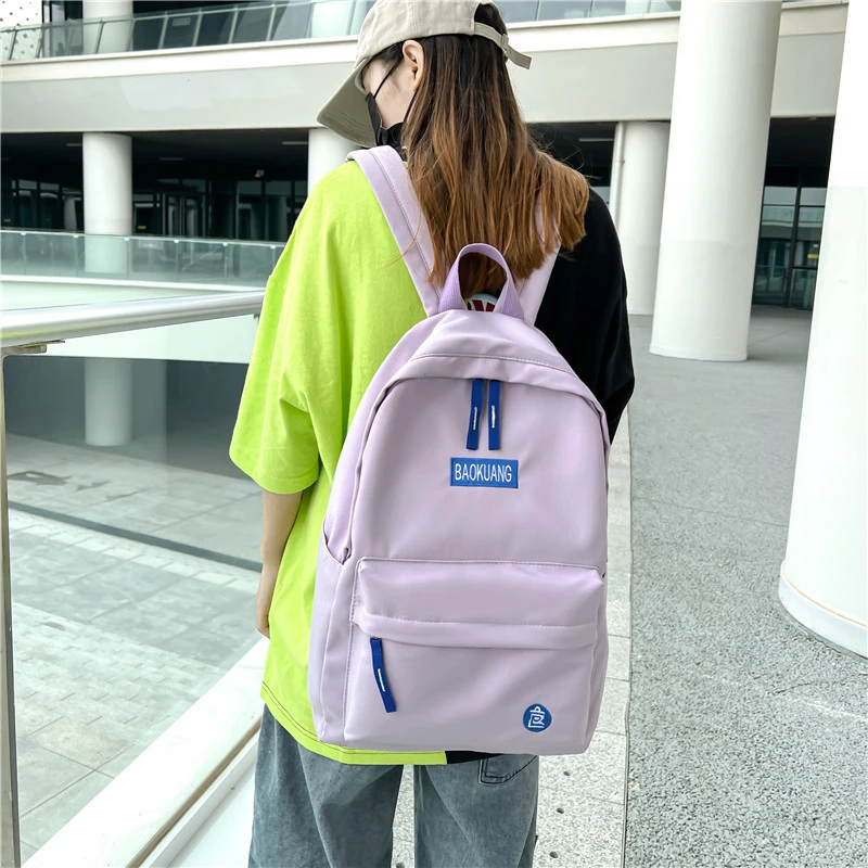 Mochila de gran capacidad para estudiantes, mochilas de estilo Preppy de Color sólido, Mochila escolar para estudiantes, Mochila de viaje para jóvenes, nueva