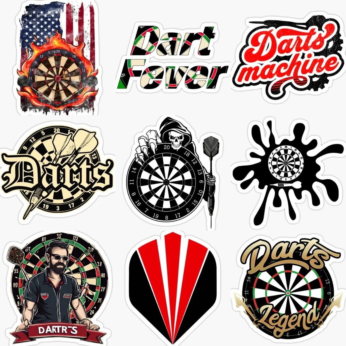 

Darts Game PVC Sticker Assecories for Room Wall Truck Laptop Camper Bicycle Off-road Car Table Fridge Helmet Door Decal
