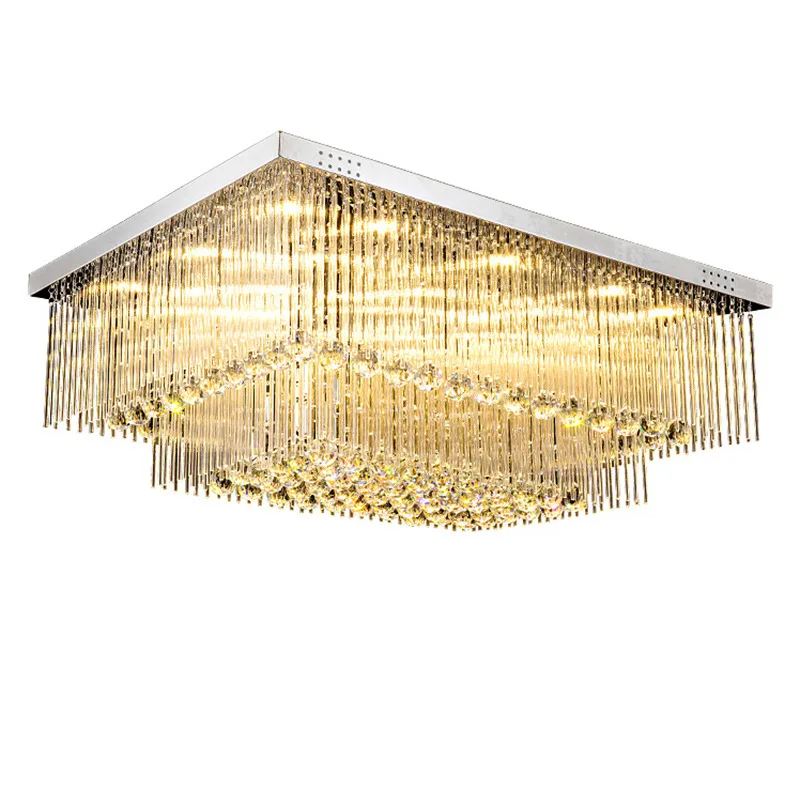 Imagem -05 - Lâmpadas Cromadas de Cristal de Teto Plafonnier Moderno Iluminação Led para Sala de Estar Decoração Luxuosa Novo 2023