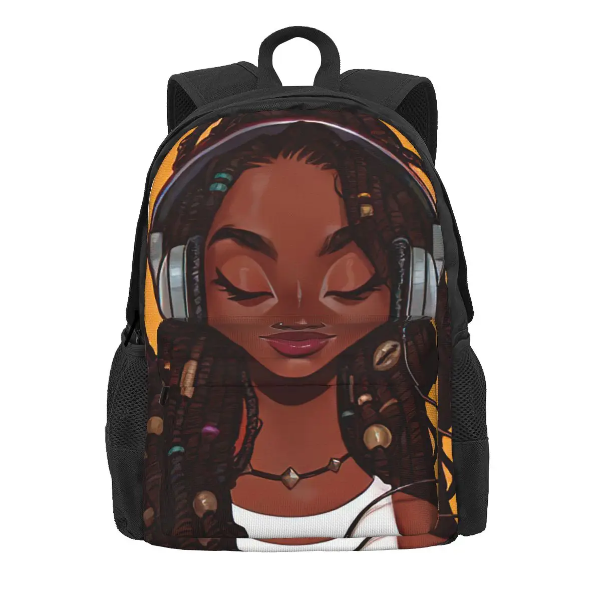 

Cartoon Black African Girl Women Backpack Trend Children School Bag Cool Laptop Rucksack Kids Waterproof Travel Rucksack