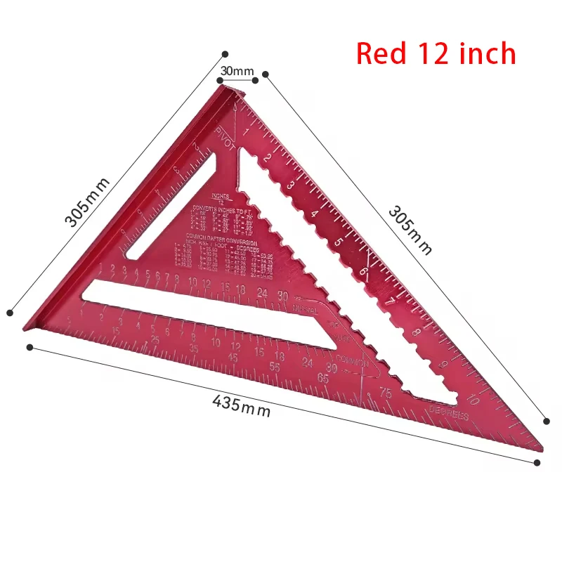 Premium-Spritzer-Quadrat- und kombiniertes Dreieck-Quadrat-Set, Holzbearbeitungsrahmen-Quadrat, Lineal und Winkelmesser-Werkzeugset – Detail 15