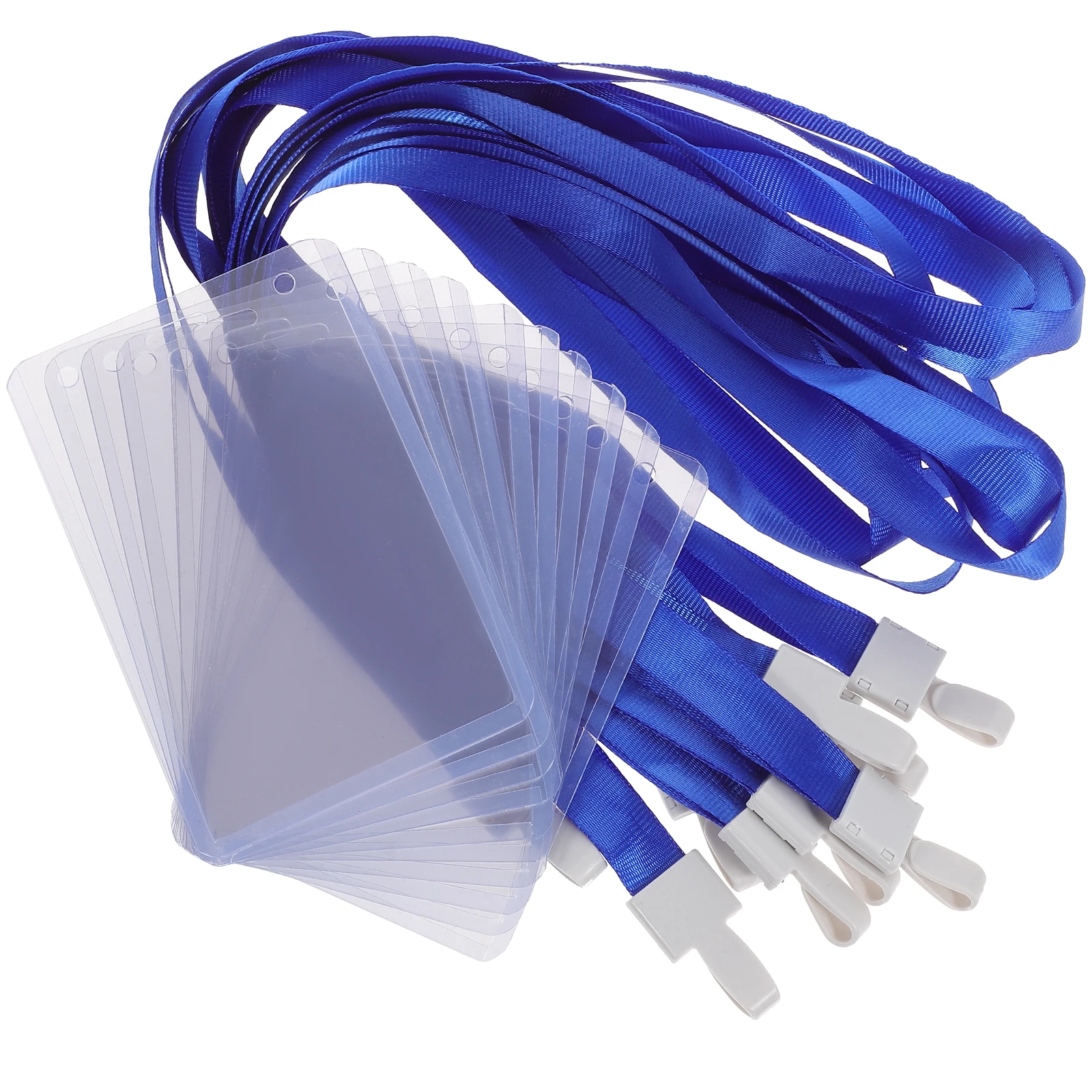 

10pcs Clear Badge Holders Protective Card Sleeves For Id Postcards Vertical Card Holders Easy Clean Office