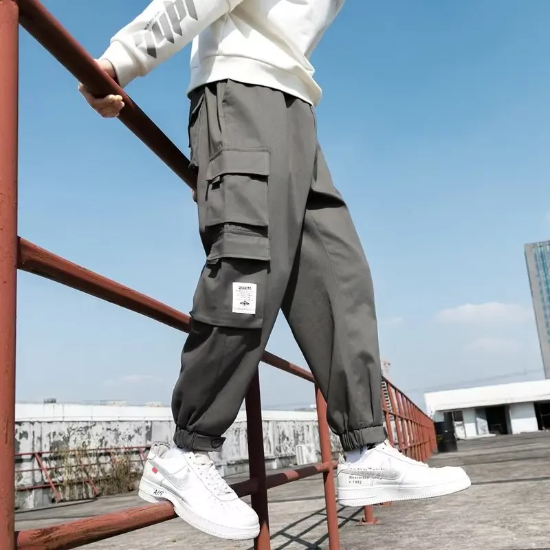 

Hip Hop Street Popular Trousers Men's Casual Multi Pockets Loose Cargo Pants Korean New Male Outdoor Trousers Workout Pants 2023