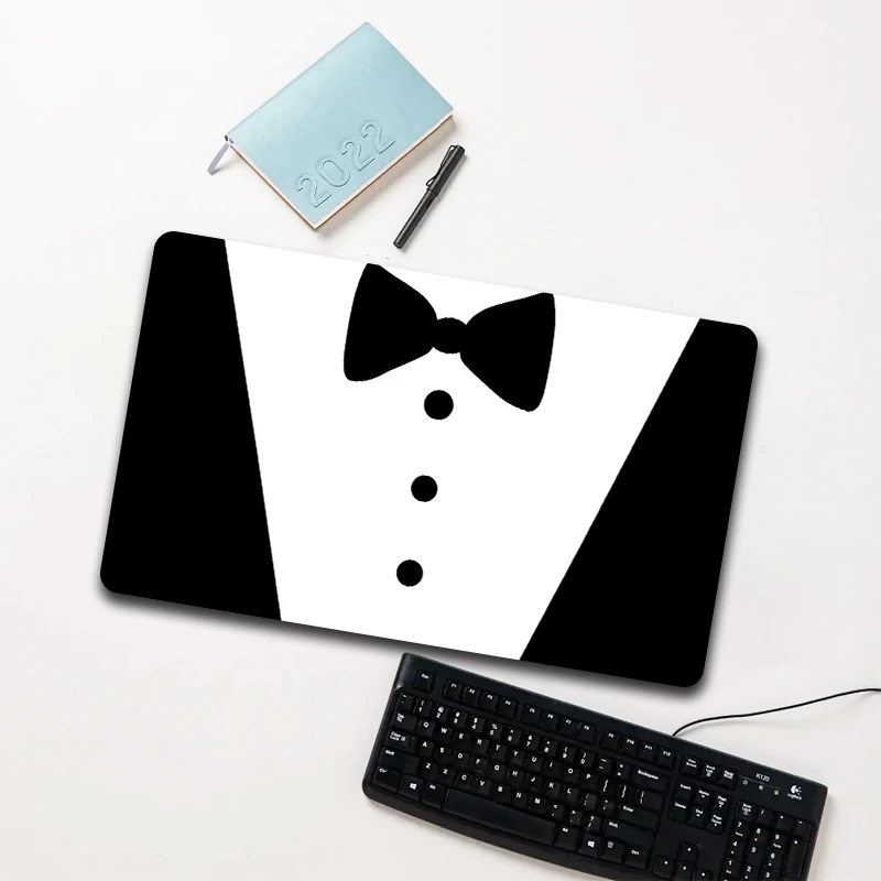 

Black White Tuxedo Mouse Pad Large Non-slip Waterproof Desk Mat for Laptop Office