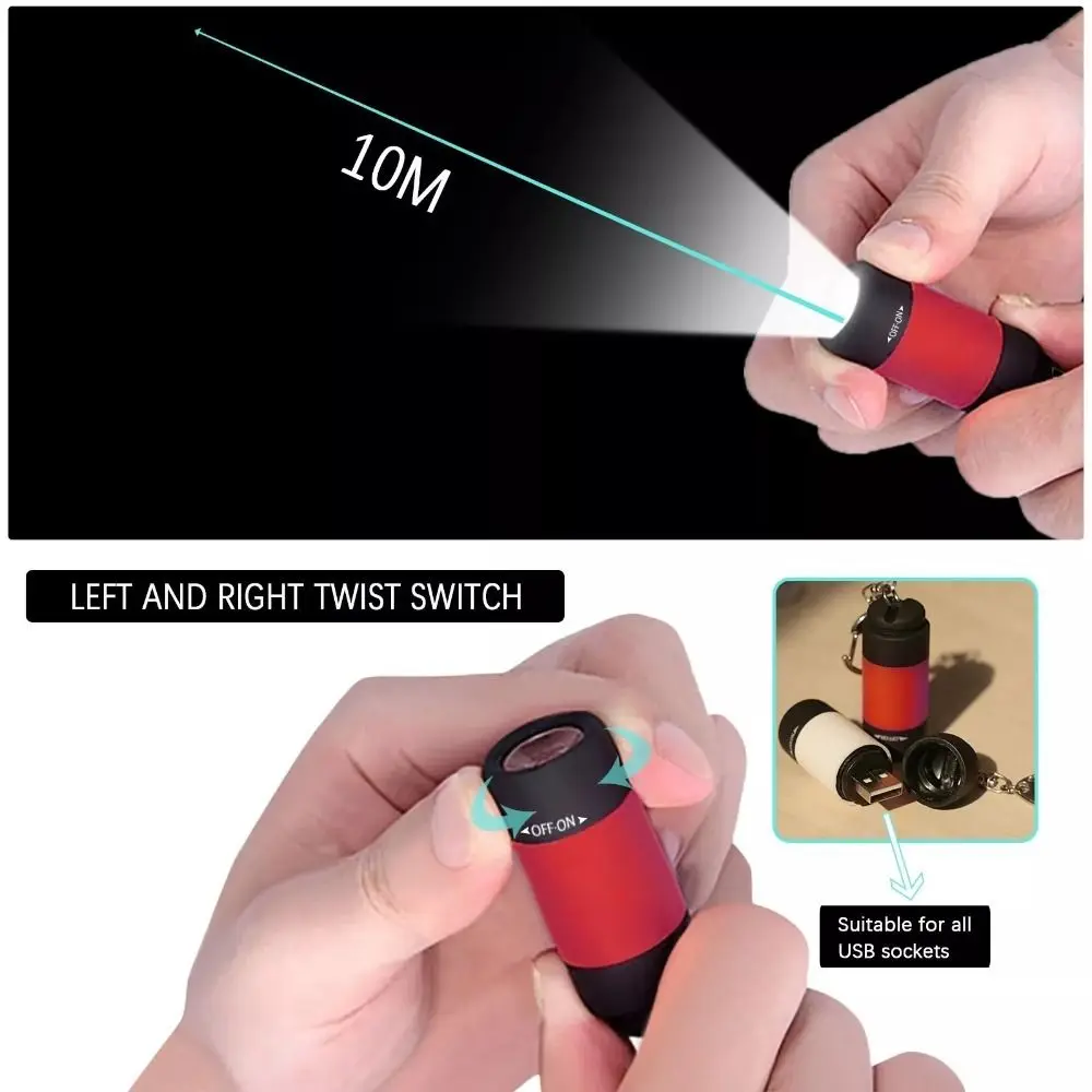 High Quality 25Lum Mini-Torch Keychain Emergency Flashlight Outdoor Camping LED Torch