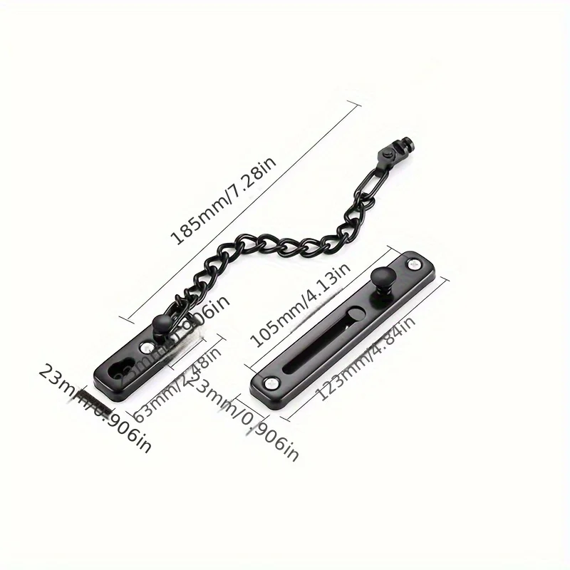 Door chain lock, chain protection device, screw accessory component