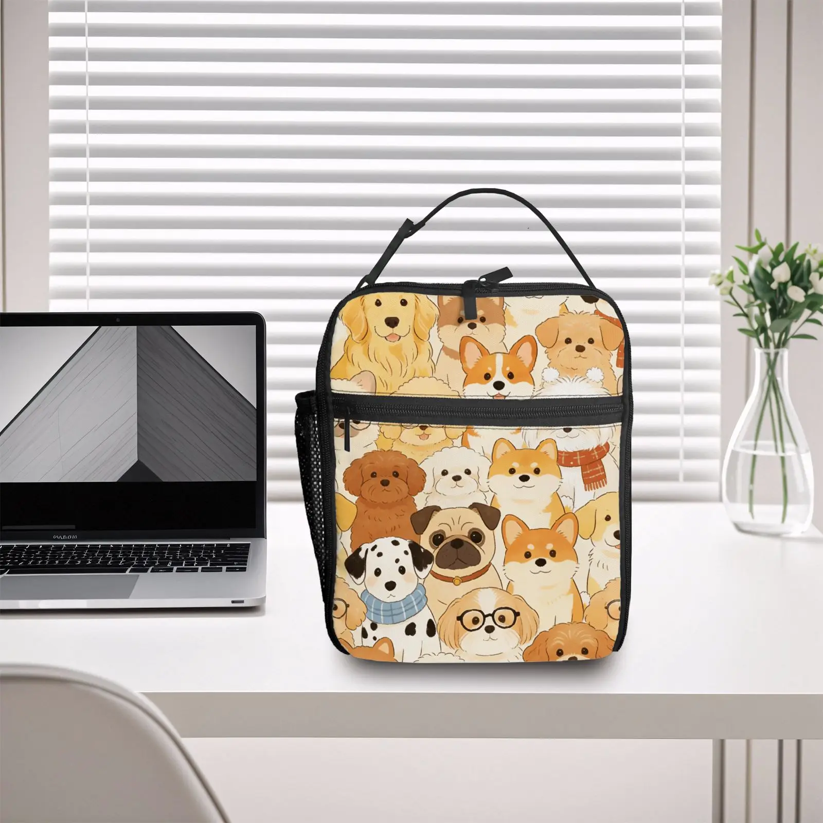 

1pc Cartoon Cute Puppy Print Lunch Bag Handbag High-Quality Cute Casual Party Picnic School Gift for Daily Use