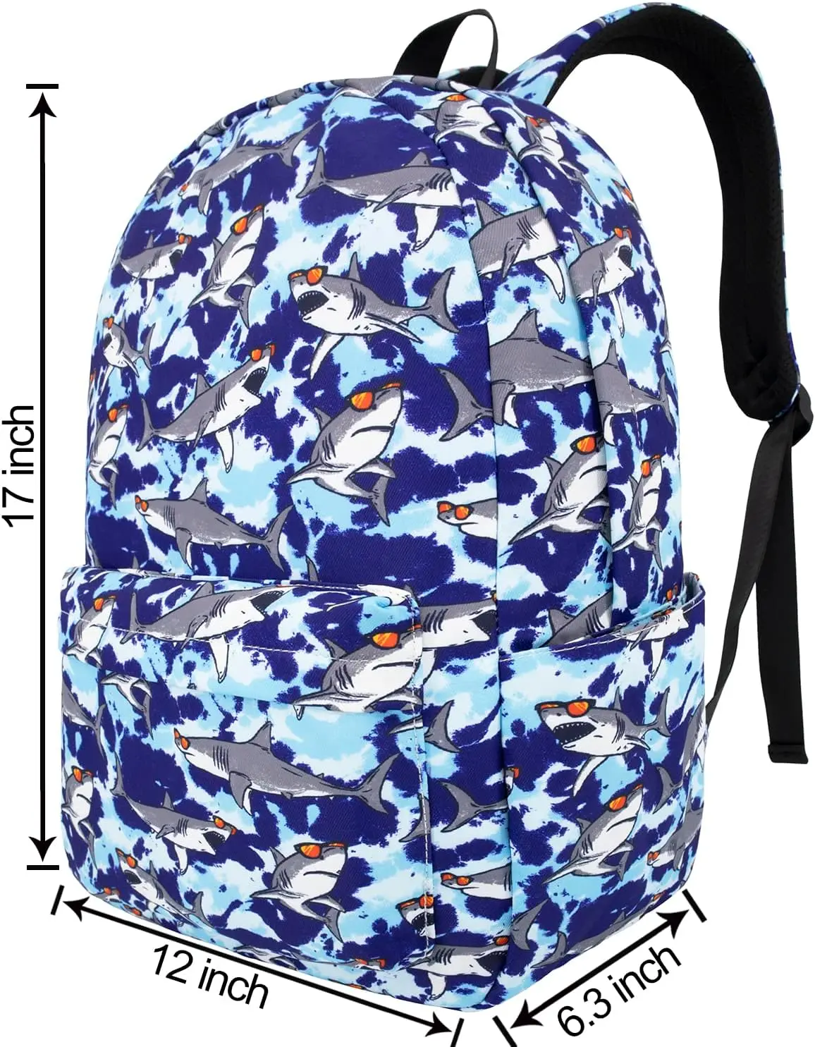 حقيبة كتب القرش للمدرسة الابتدائية والثانوية والكلية وحقائب كتب مضادة للماء للكمبيوتر المحمول وحقيبة ظهر للسفر