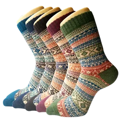 1/2/5 pares de calcetines de lana para mujer, calcetines cálidos y suaves de longitud media, calcetines cortos de cachemira anticongelantes ultra gruesos para mujer