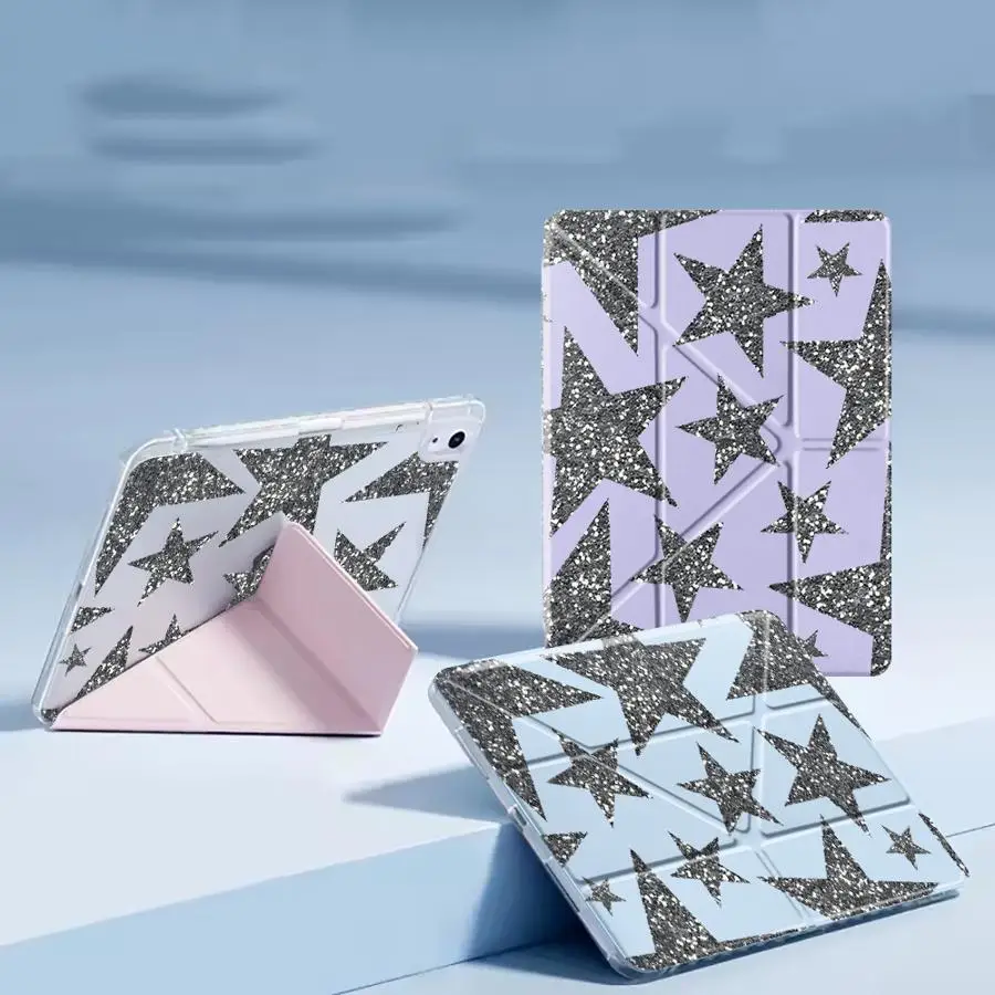 

Tablet Case For iPad Pro 2025 Pro 11th 10th 9th 8th 7th 12.9inch Air 4 5 M3 M2 1 2 M4 11inch Mini 6 7 Y-Fold Holder Cover Carpet