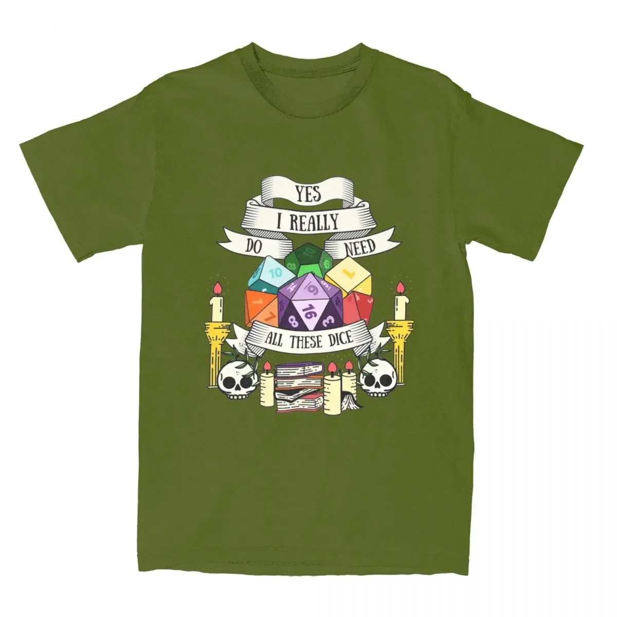 New fashion heavyweight Hot Sale vintage Hipster Dungeon And Dragon Dice T Shirt for Men 100% Cotton Dnd Game Tee Shirt Clothing