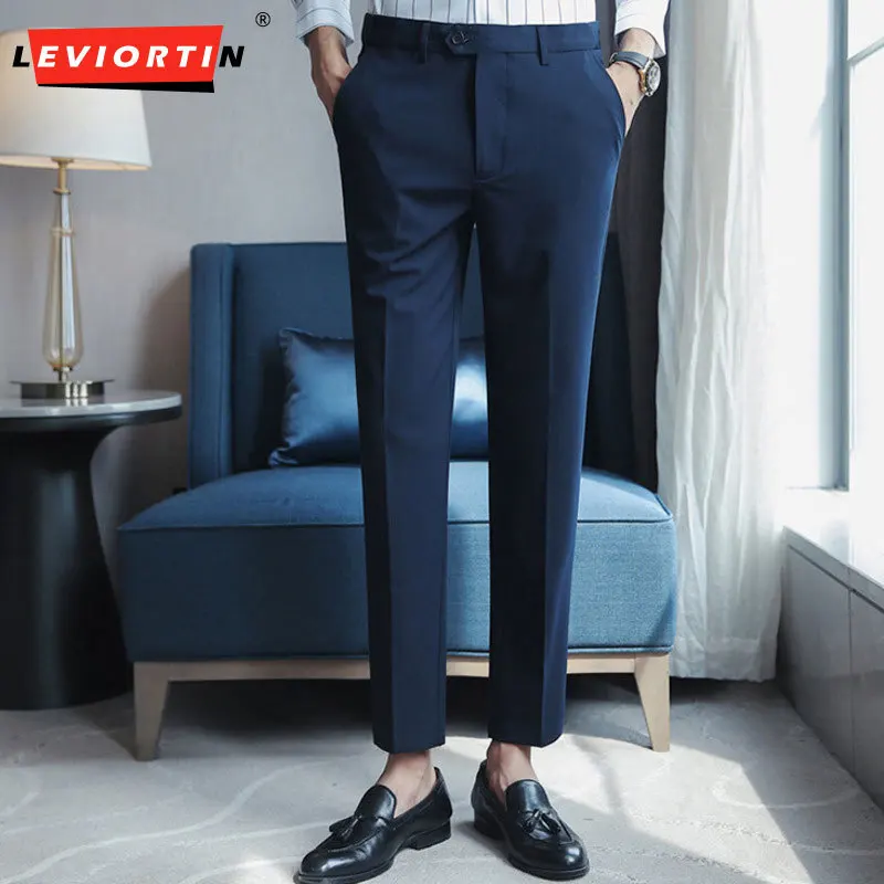 2023 High Waist Casual Straight Leg Long Pants Men's Suits Cool Style Men's Wear High Grade British Pippy and Handsome Pants