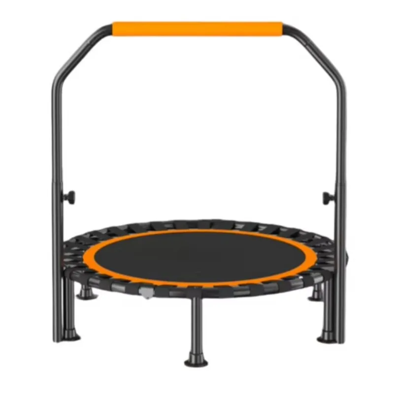 Home Indoor Trampoline NO.3 Shaped 48Inch Steel Rebounder Round Adjustable Bar Children Adults Foldable Bouncing Bed