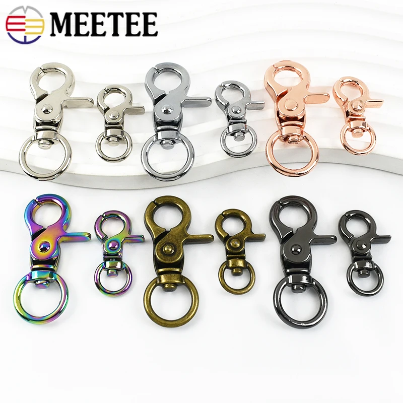 5-20Pcs 10/13mm Metal Keychain with Lobster Clasp for Bag Luggage Strap Swivel Hook Clip Pet Leash Carabiner Belt Accessories