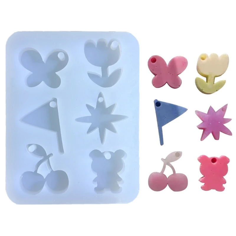 보석 주조 금형, 교수형 구멍이있는 실리콘 펜던트 수지 금형 DIY Crafts Dropship