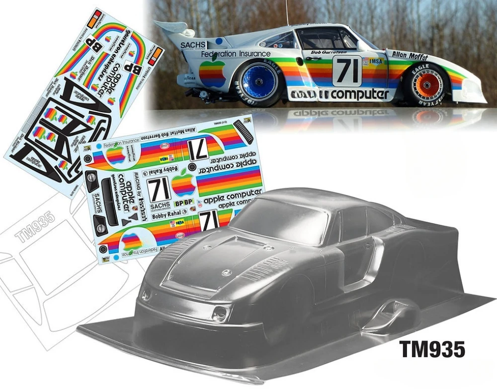 

TM935 1/10 Mini Posche 935 Clear Lexan body sets. 210mm rc body shell. Tamiya M Chassis body. Carten M210/M210R