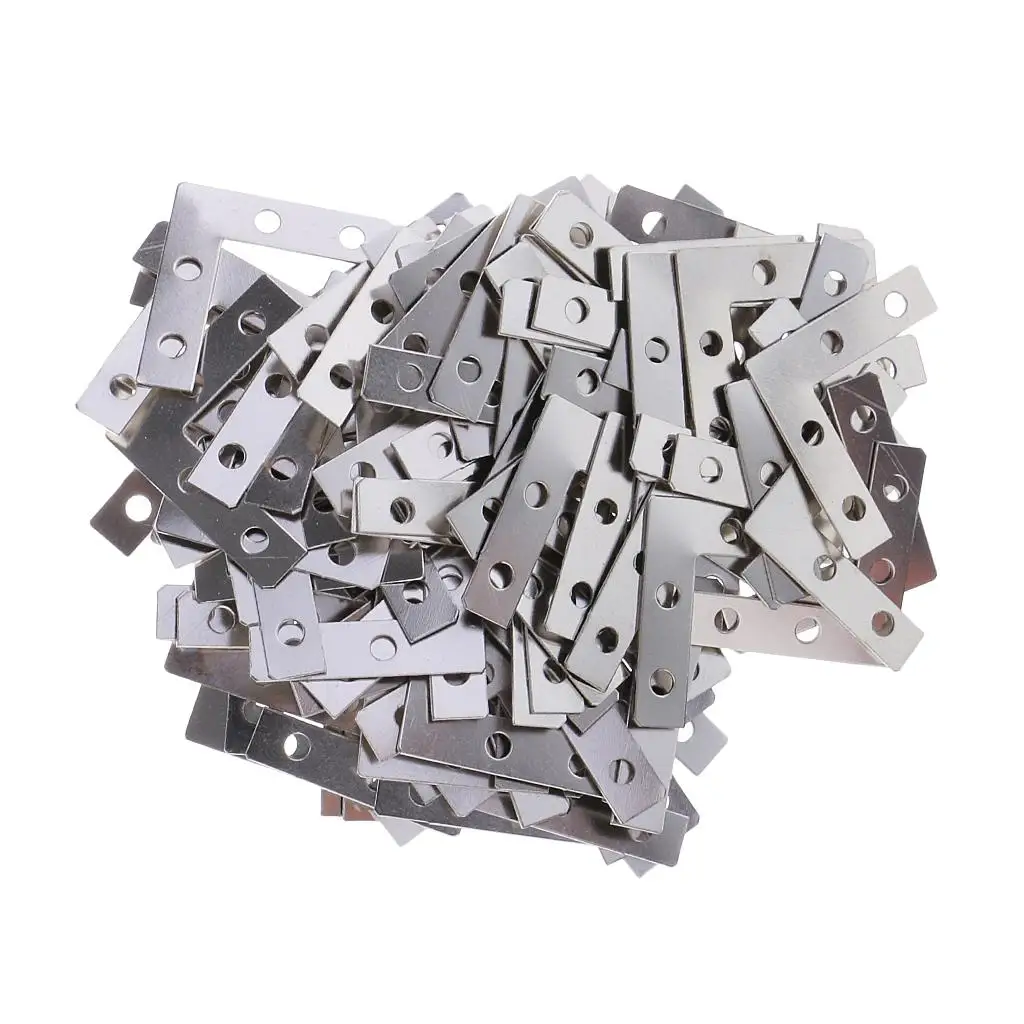 100 PACK Heavy Duty L Type Flat Steel Corner Braces Angle Brackets 38mmx38mm