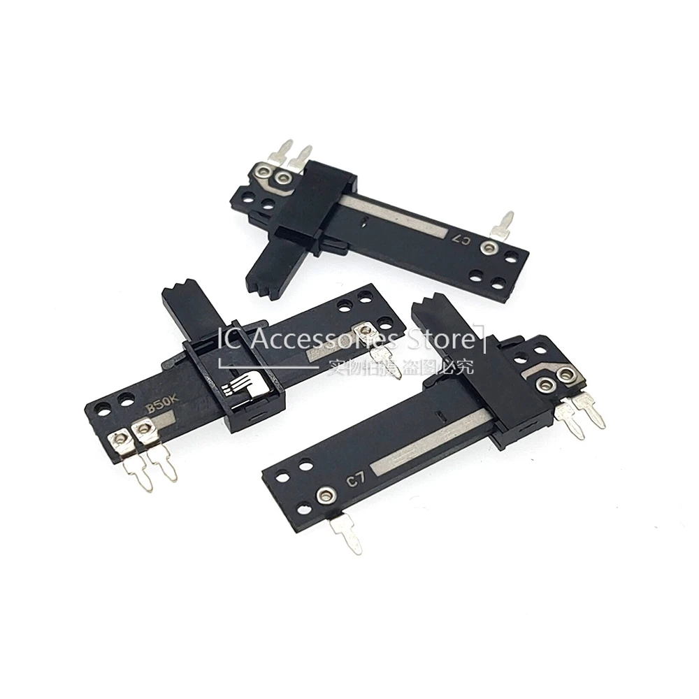 5PCS Straight Sliding Potentiometer Dimmer Console Mixer Slider Sliding Potentiometer 40mm Single Connection B50K