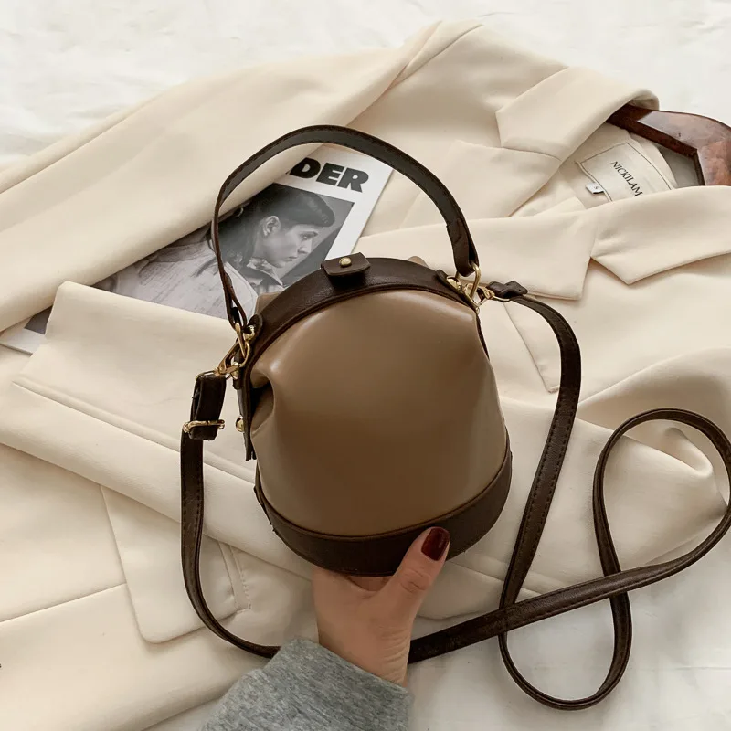 

Texture Bucket Handbag 2023 New Fashion Autumn/Winter Fashion Retro Versatile Ladies Crossbody Bag Ins Women's Shoulder Bags
