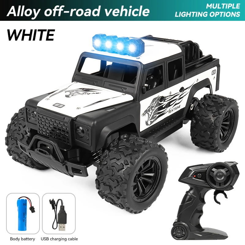 1:16 Hoge snelheid off-road legering RC auto's Politie Truck Jeep met muziekgeluid en LED-verlichting 2.4G Afstandsbediening Auto's Buitenspeelgoed