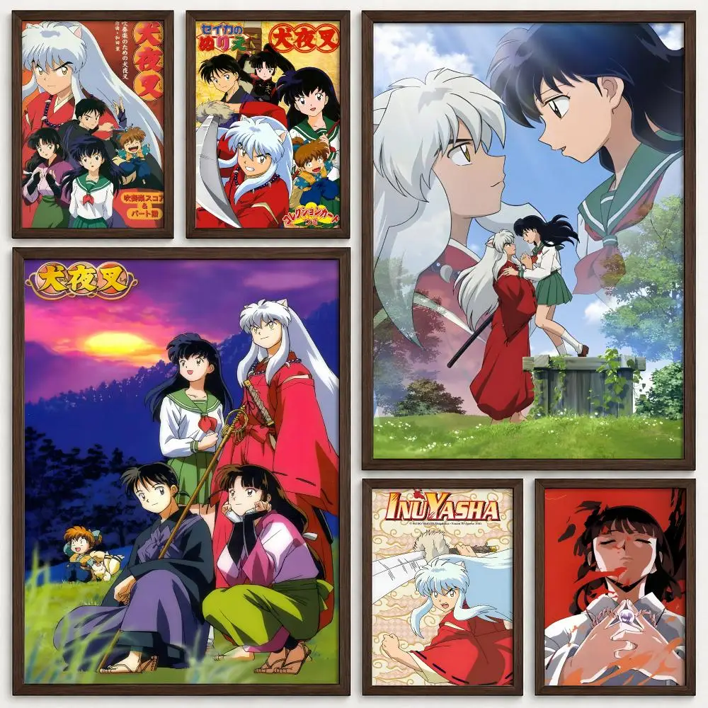 Anime Inuyasha Poster Self‑Adhesive Waterproof PP Poster Coffee House Bar Wall Art Sticker Room Home Decor