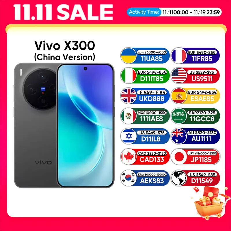 20025 جديد VIVO X300 5G الهاتف الذكي الأبعاد 9500 وحدة المعالجة المركزية 6.31 بوصة 120 هرتز شاشة AMOLED بطارية 6040 مللي أمبير 90 واط شاحن فلاش 40 واط لاسلكي