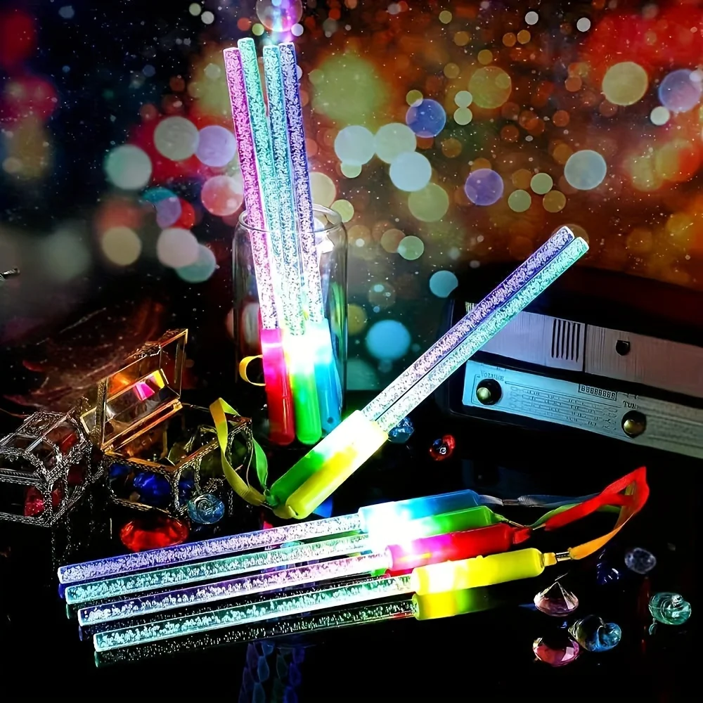 

36pcs LED Acrylic Bubble Glow Sticks, Light Up In The Dark LED Flash Wand Flash Sticks with 3 Modes Glow In The Dark Party Suppl
