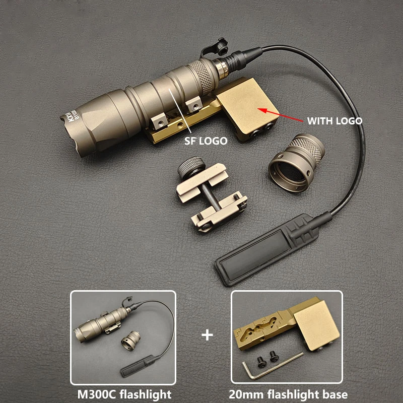 Тактический фонарик SF M300A M300C, 600 люмен, M300 M300B M600, мини-фонарь для оружия, страйкбольная охота, Mlok keymod 20 мм