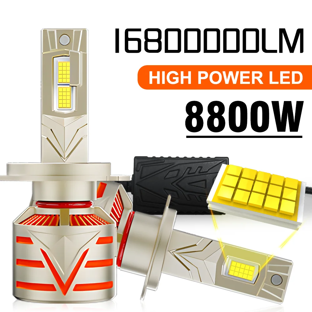 8800 واط 16800000LM H7 H4 H11 Led المصباح عالية الطاقة 9084 CSP Canbus H1 H8 9005 HB3 9006 HB4 9012 توربو مصباح سيارة Led كشافات #1