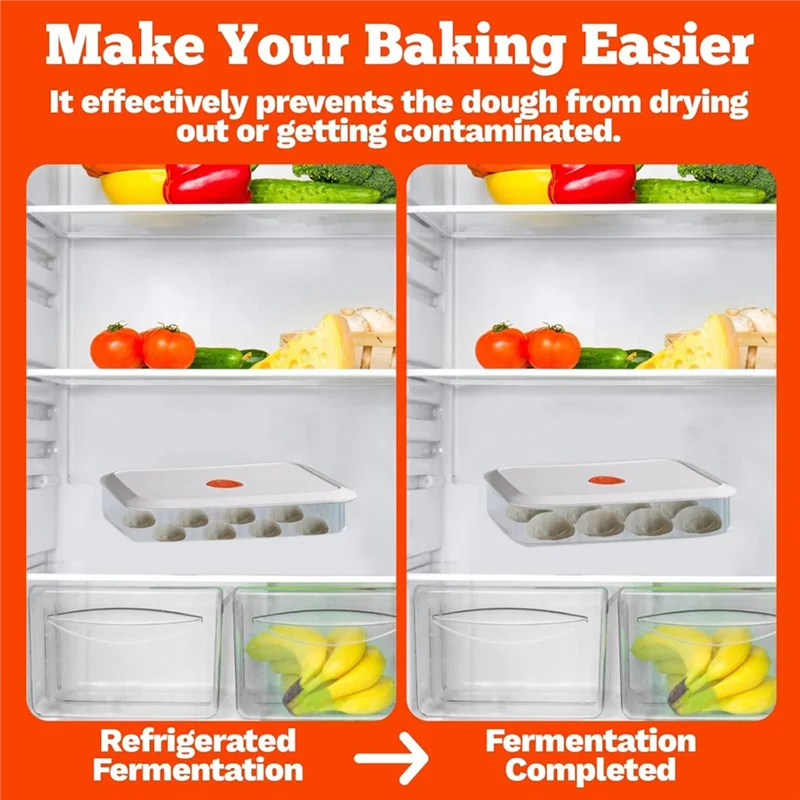 ABMI-Pizza Dough Proofing Box, Stackable Pizza Dough Container W/Lid , Bread Fermentation Storage Boxes, Dough Rising Box,