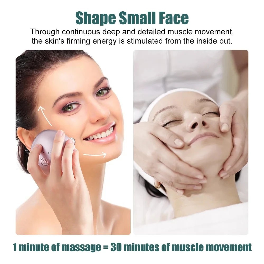 3D face roller ball charging electric massager EMS micro-current compact skin compact face lifting device